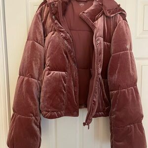 ALO Yoga velvet Puffer Jacket with Hood